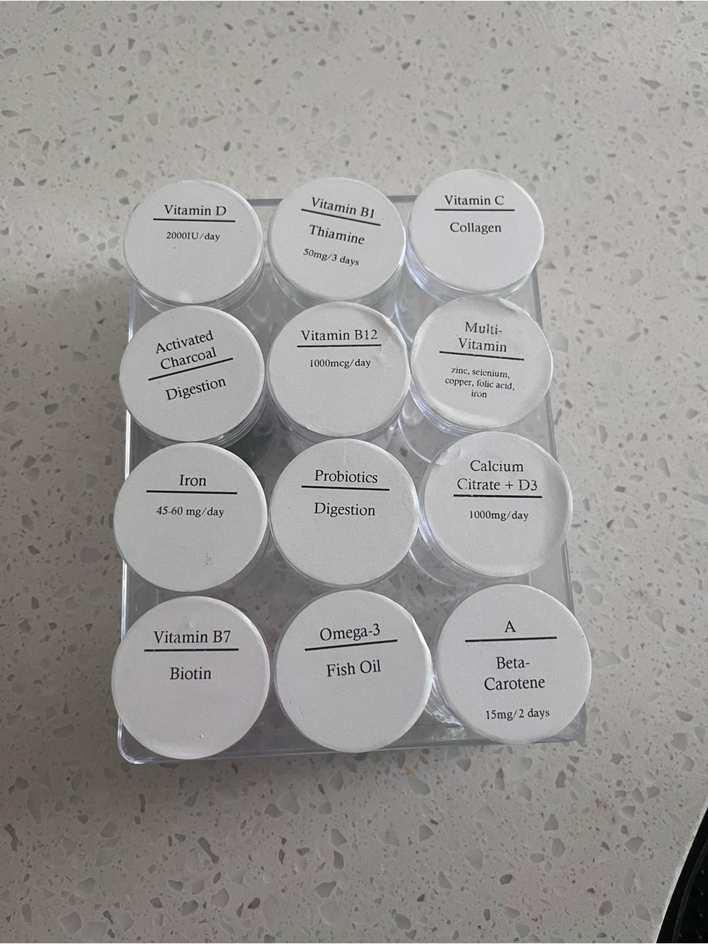 Custom vitamin organizer bariatric multi daily storage viral 12 bottle - Picture 2 of 7